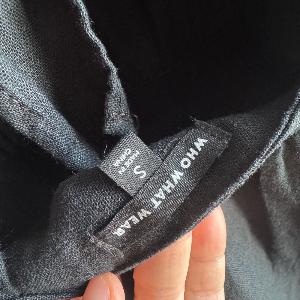 Who What Wear Black Linen Blend Wide Leg Jumpsuit Tie Back Coastal Chic - Picture 3 of 6